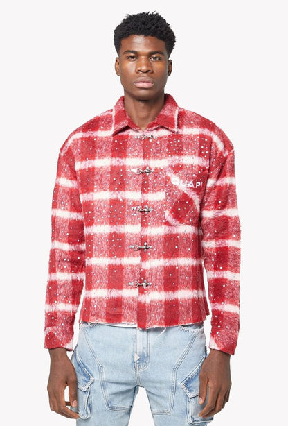 Guapi Red Inferno Flannel from On Time Fashions – Flannel by GUAPI, Birmingham AL’s 1 fashion store and premier destination for streetwear, suits, kids fashion, and big & tall