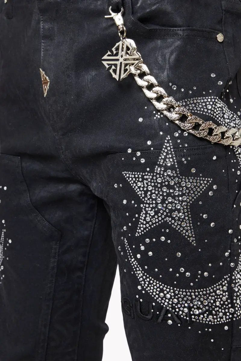 Guapi Waxed Calligraphy Denim by GUAPI