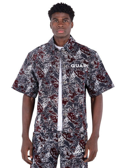 Guapi Wine Red Laser Velvet Shirt from On Time Fashions – Streetwear Shirt by HAVEN, Birmingham AL’s 1 fashion store and premier destination for streetwear, suits, kids fashion, and big & tall