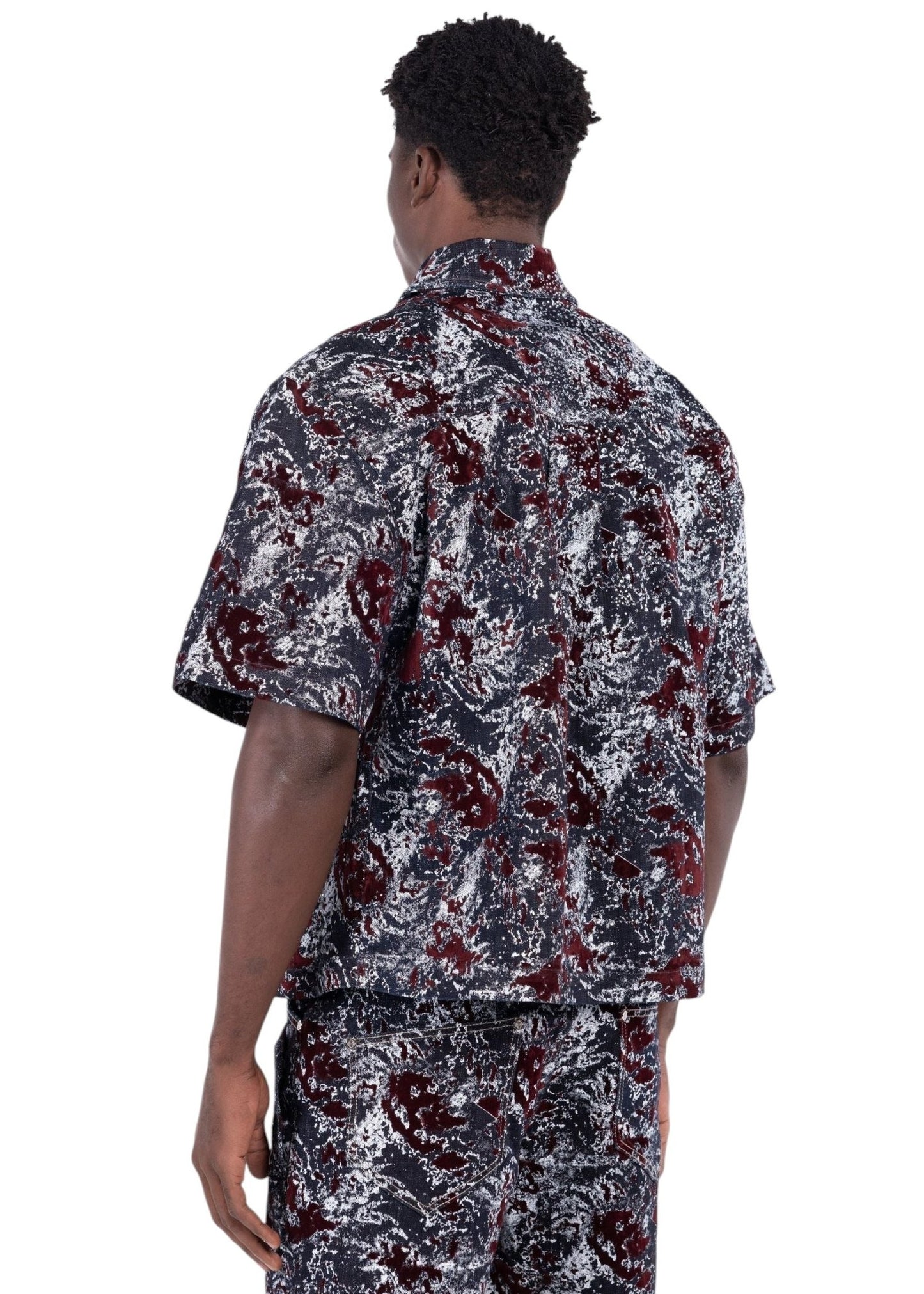 Guapi Wine Red Laser Velvet Shirt from On Time Fashions – Streetwear Shirt by HAVEN, Birmingham AL’s 1 fashion store and premier destination for streetwear, suits, kids fashion, and big & tall