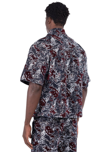 Guapi Wine Red Laser Velvet Shirt from On Time Fashions – Streetwear Shirt by HAVEN, Birmingham AL’s 1 fashion store and premier destination for streetwear, suits, kids fashion, and big & tall