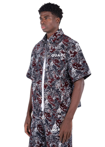 Guapi Wine Red Laser Velvet Shirt from On Time Fashions – Streetwear Shirt by HAVEN, Birmingham AL’s 1 fashion store and premier destination for streetwear, suits, kids fashion, and big & tall