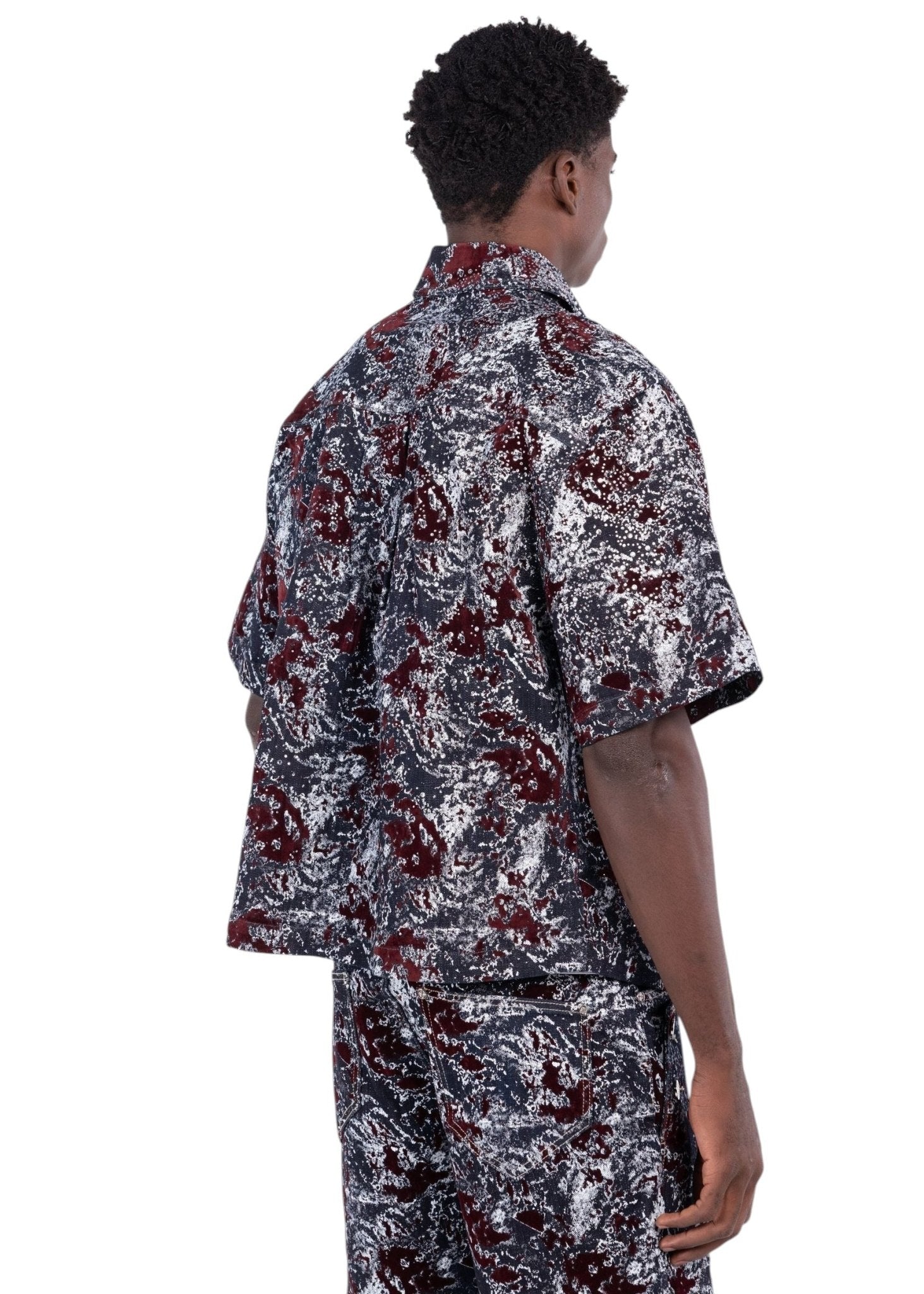 Guapi Wine Red Laser Velvet Shirt from On Time Fashions – Streetwear Shirt by HAVEN, Birmingham AL’s 1 fashion store and premier destination for streetwear, suits, kids fashion, and big & tall