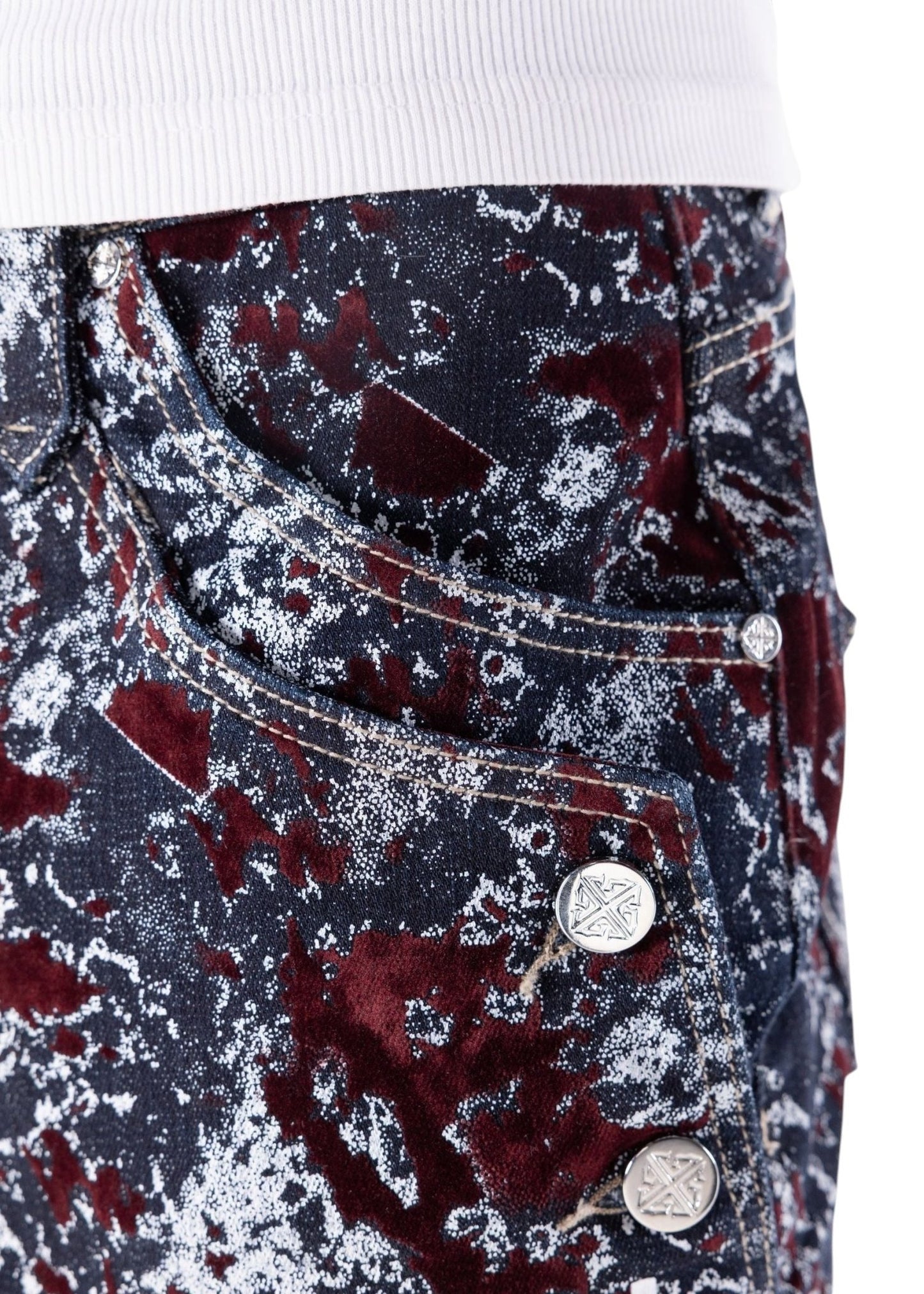 Guapi Wine Red Laser Velvet Shorts from On Time Fashions – Shorts by HAVEN, Birmingham AL’s 1 fashion store and premier destination for streetwear, suits, kids fashion, and big & tall
