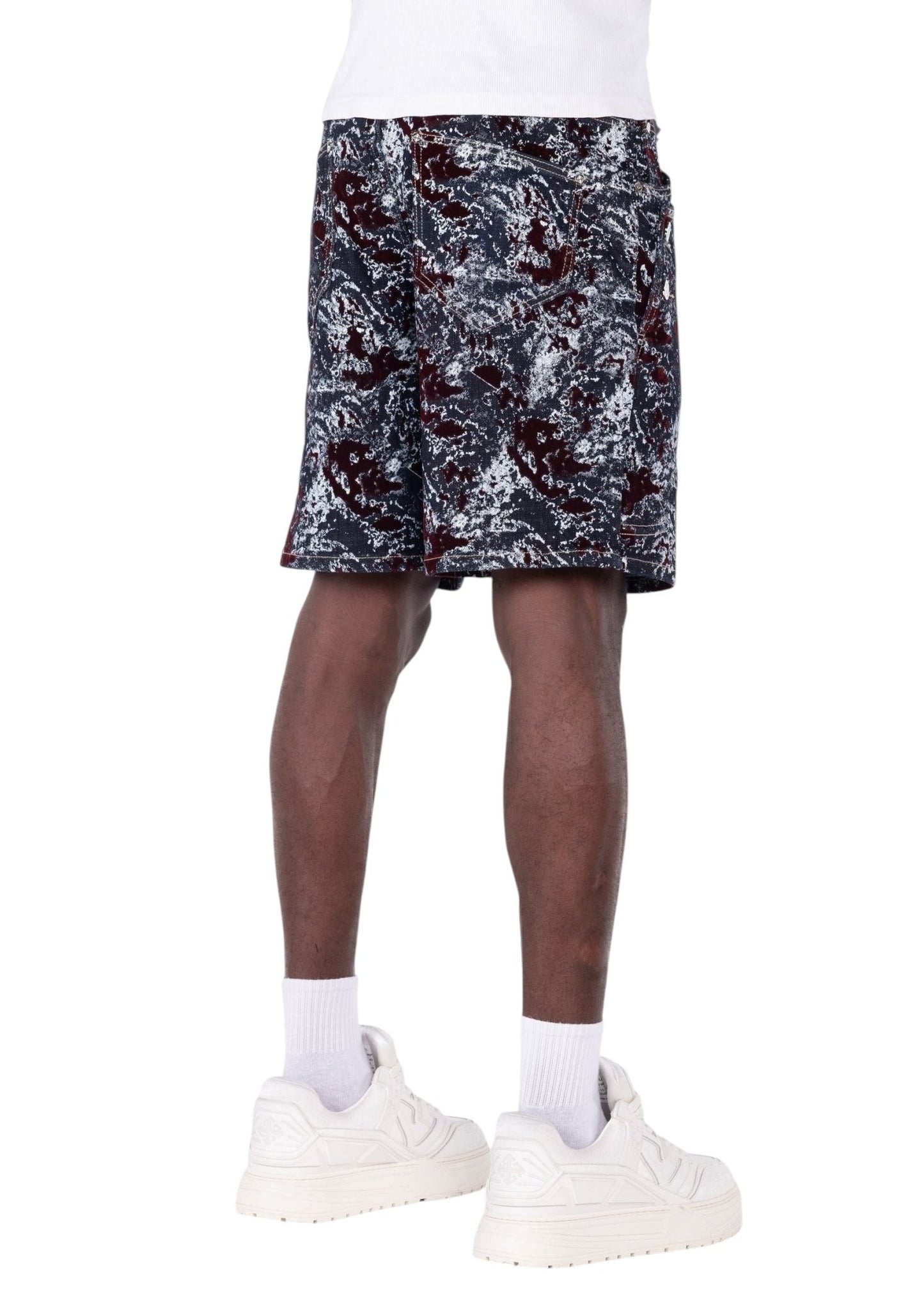 Guapi Wine Red Laser Velvet Shorts from On Time Fashions – Shorts by HAVEN, Birmingham AL’s 1 fashion store and premier destination for streetwear, suits, kids fashion, and big & tall