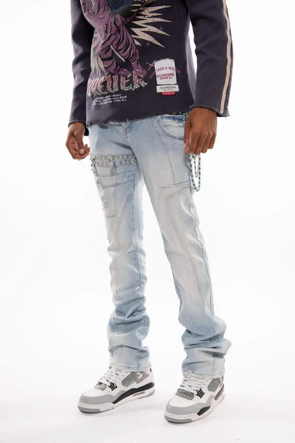 Gunzinii Double Waisted Denim from On Time Fashions – Jeans by Gunzinii, Birmingham AL’s 1 fashion store and premier destination for streetwear, suits, kids fashion, and big & tall
