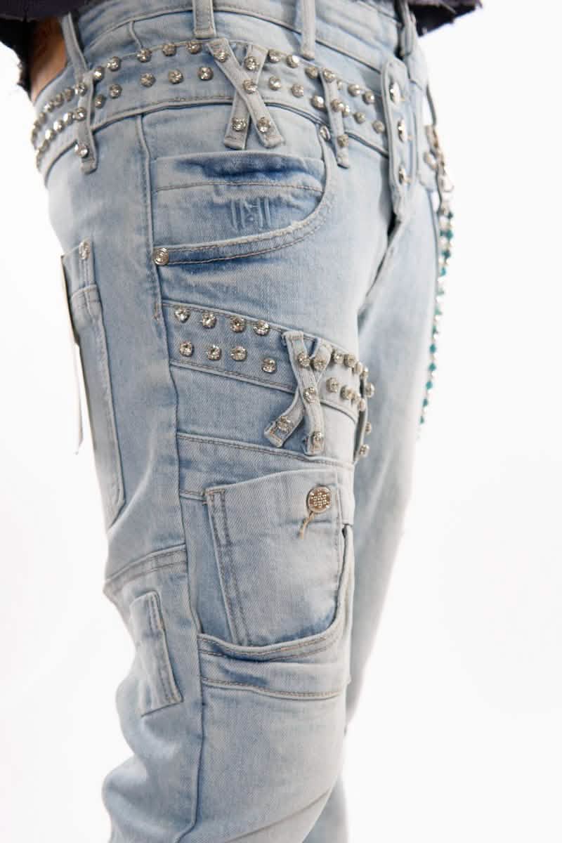 Gunzinii Double Waisted Denim from On Time Fashions – Jeans by Gunzinii, Birmingham AL’s 1 fashion store and premier destination for streetwear, suits, kids fashion, and big & tall