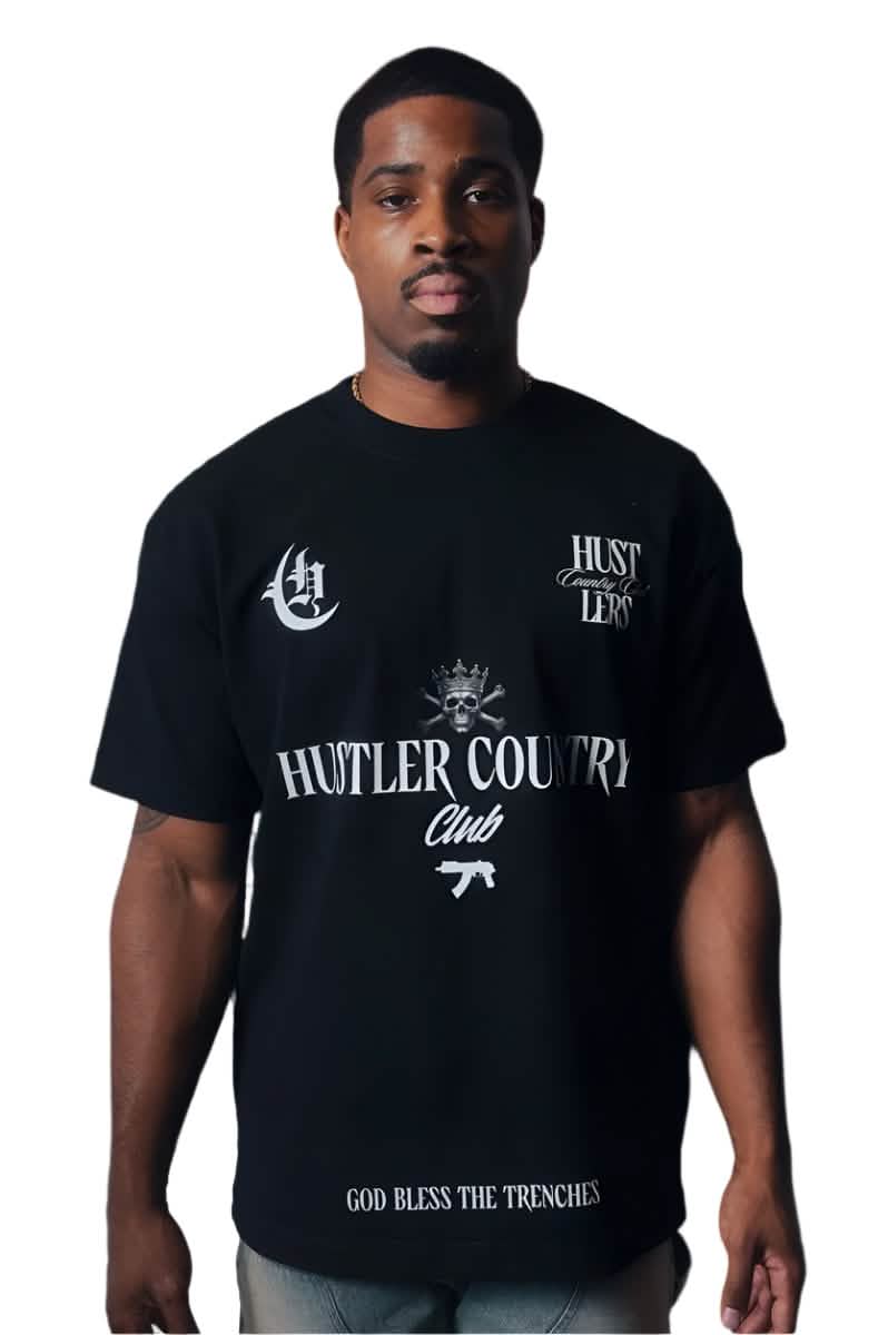 Hustler Country Club Bless The Trenches from On Time Fashions – Tee by Hustlers Country Club, Birmingham AL’s 1 fashion store and premier destination for streetwear, suits, kids fashion, and big & tall