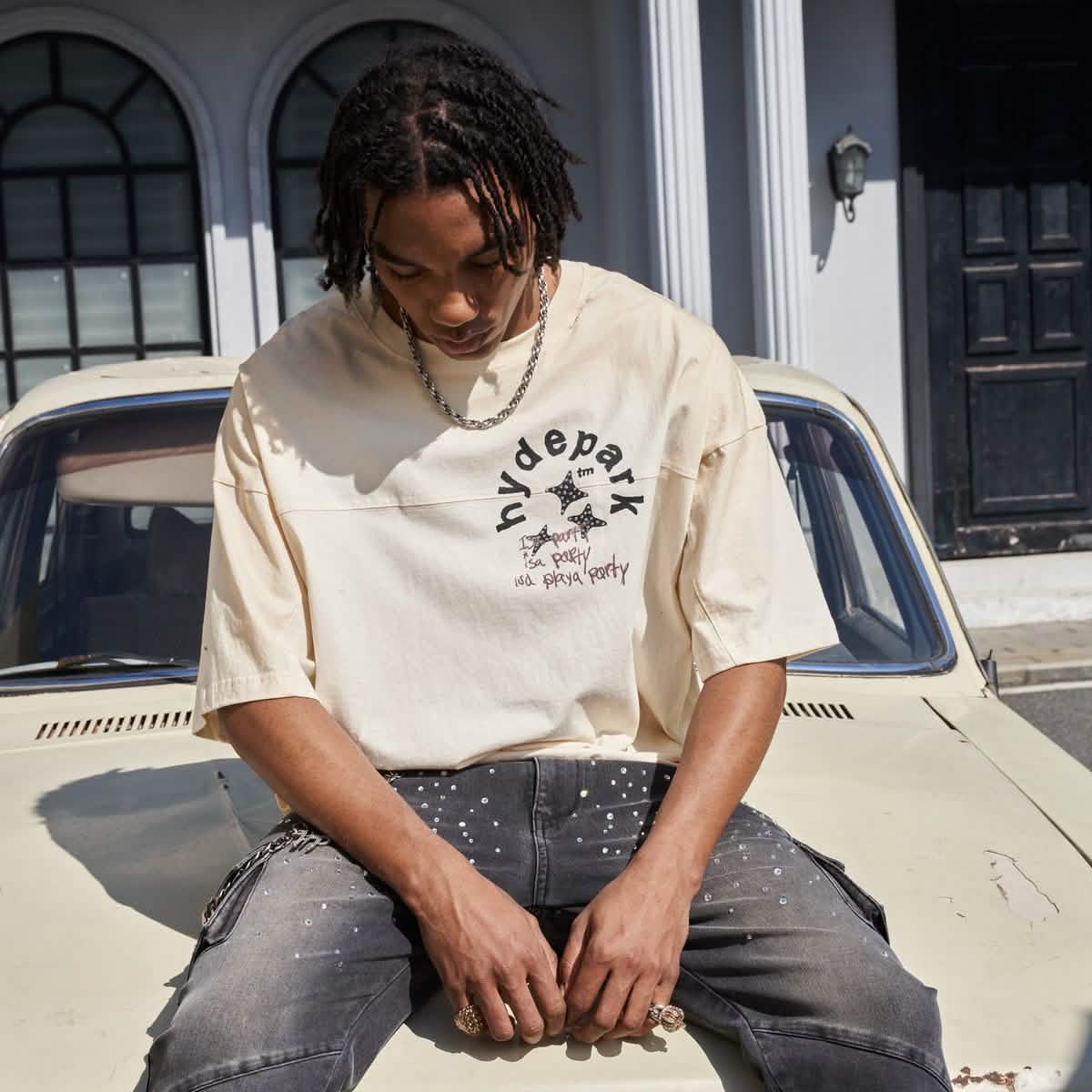 Hyde Park Aged Cotton (Double Yoke) Tee Crop