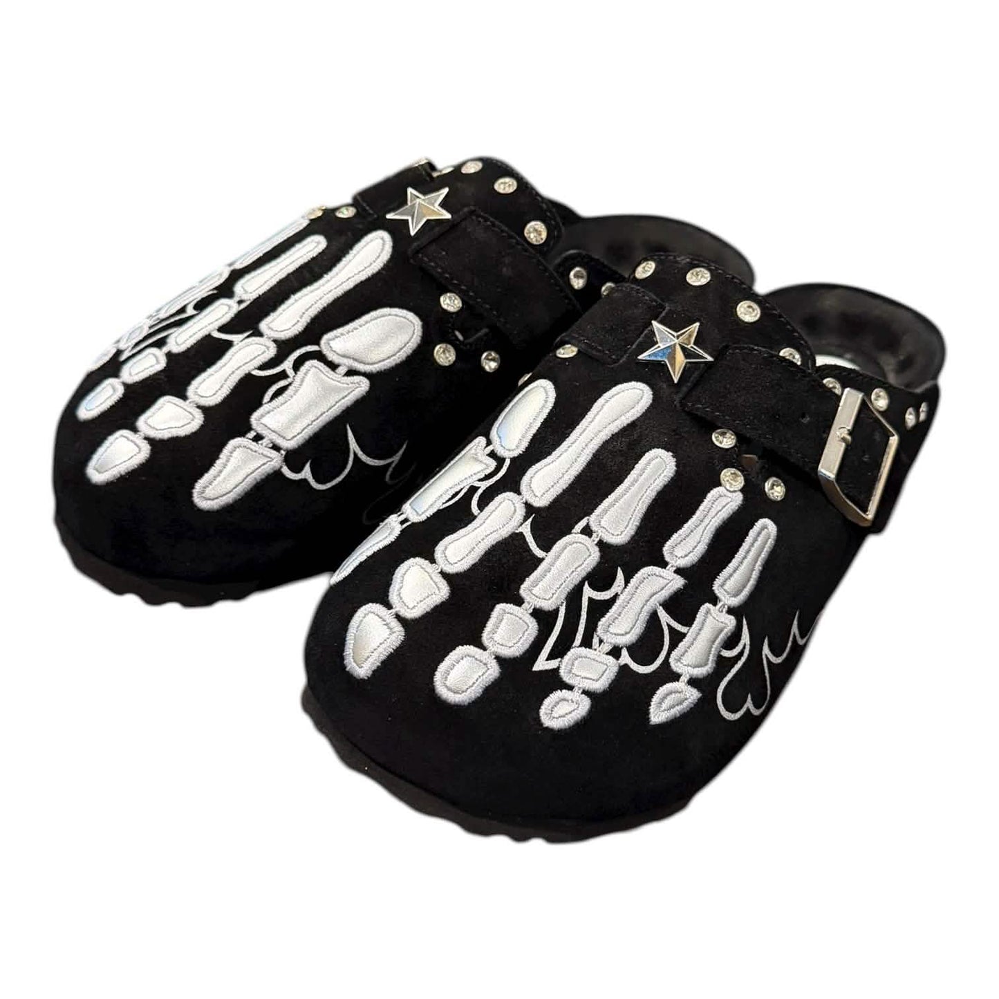 In The Field Skeleton Mules from On Time Fashions – streetwear shoes by LUXE, Birmingham AL’s 1 fashion store and premier destination for streetwear, suits, kids fashion, and big & tall