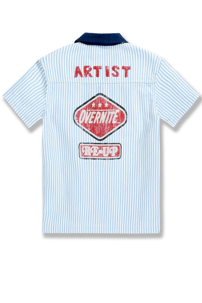 Jordan Craig Kids Local Art Dealer Camp Shirt from On Time Fashions – Kid's Polo by Jordan Craig, Birmingham AL’s 1 fashion store and premier destination for streetwear, suits, kids fashion, and big & tall