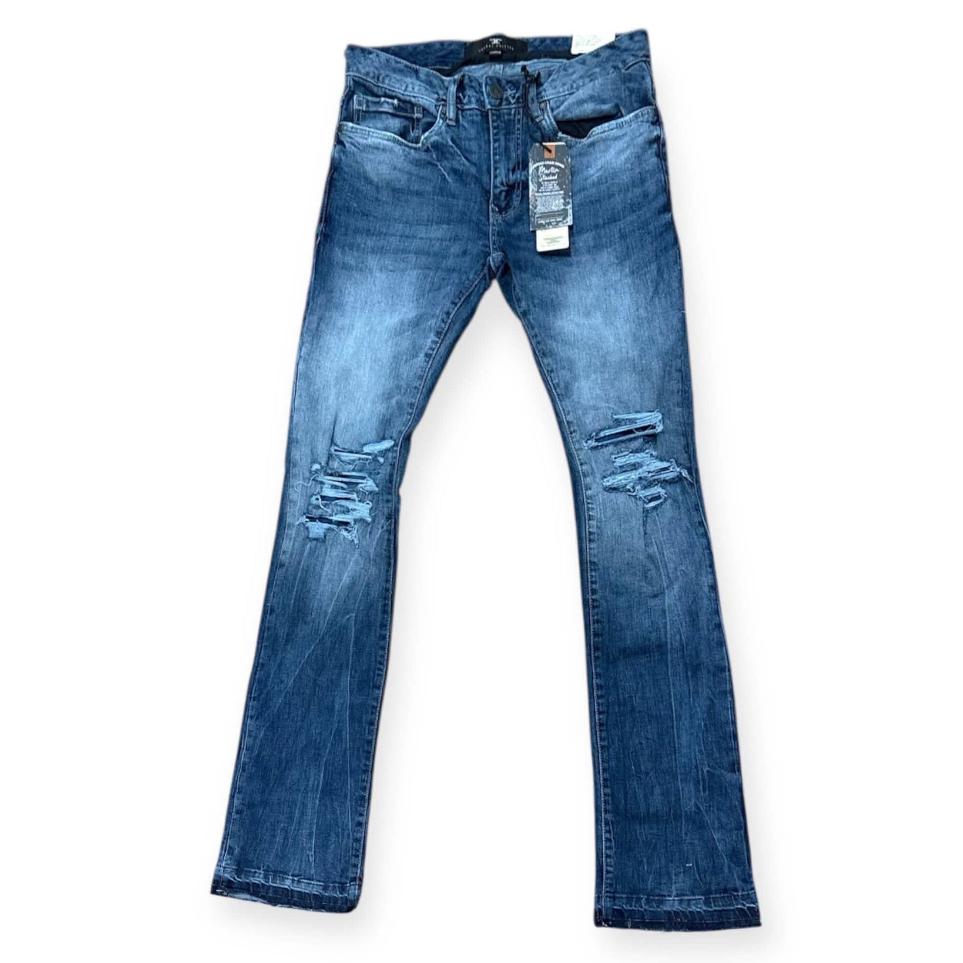 Jordan Craig Knee Shreds Stacked Jean from On Time Fashions – by On Time Fashions Birmingham, Birmingham AL’s 1 fashion store and premier destination for streetwear, suits, kids fashion, and big & tall
