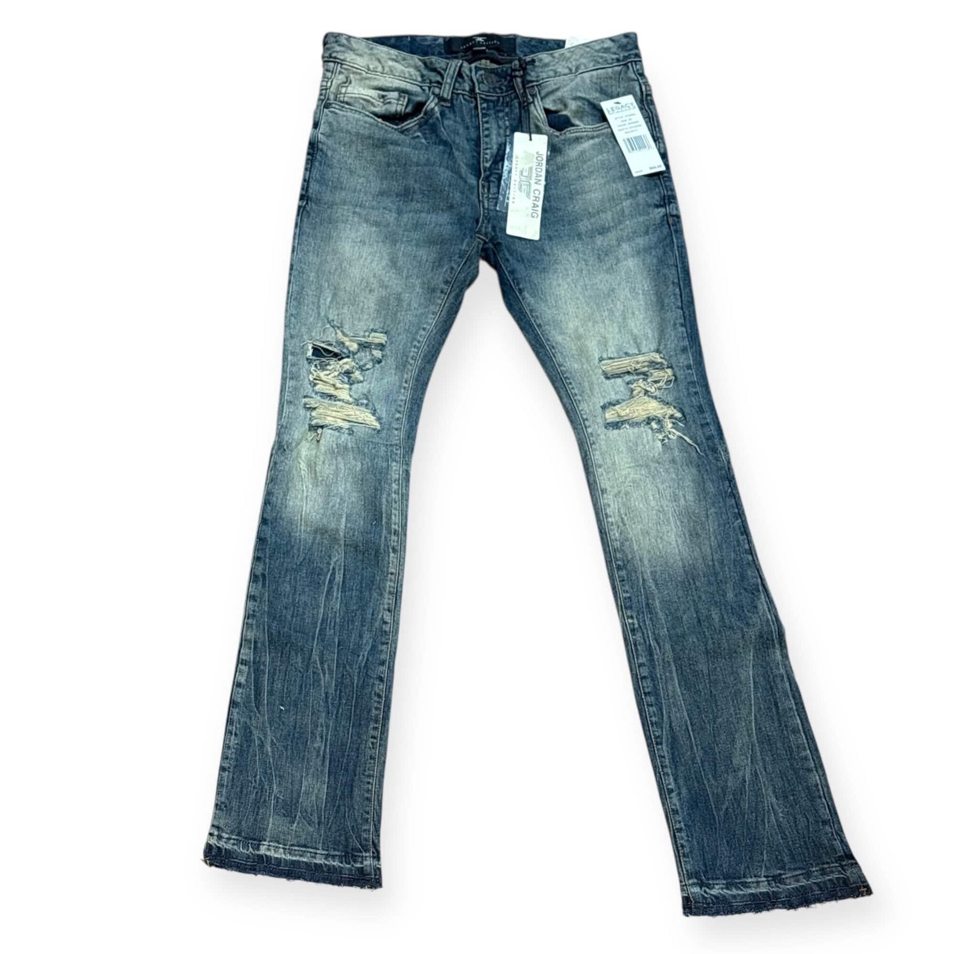 Jordan Craig Knee Shreds Stacked Jean from On Time Fashions – by On Time Fashions Birmingham, Birmingham AL’s 1 fashion store and premier destination for streetwear, suits, kids fashion, and big & tall