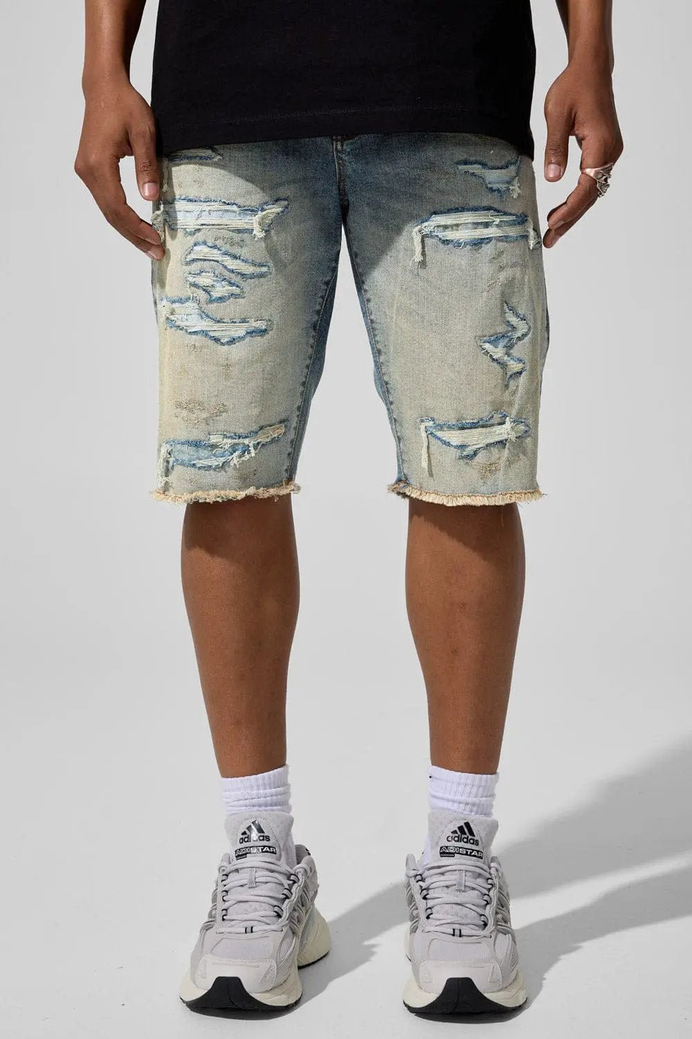 Jordan Craig Rip and Repair Denim Shorts
