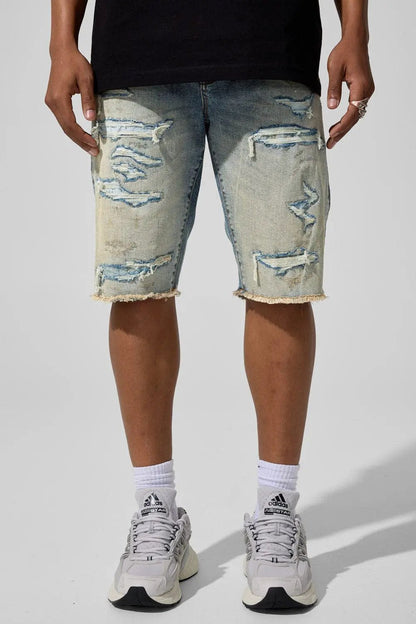 Jordan Craig Rip and Repair Denim Shorts
