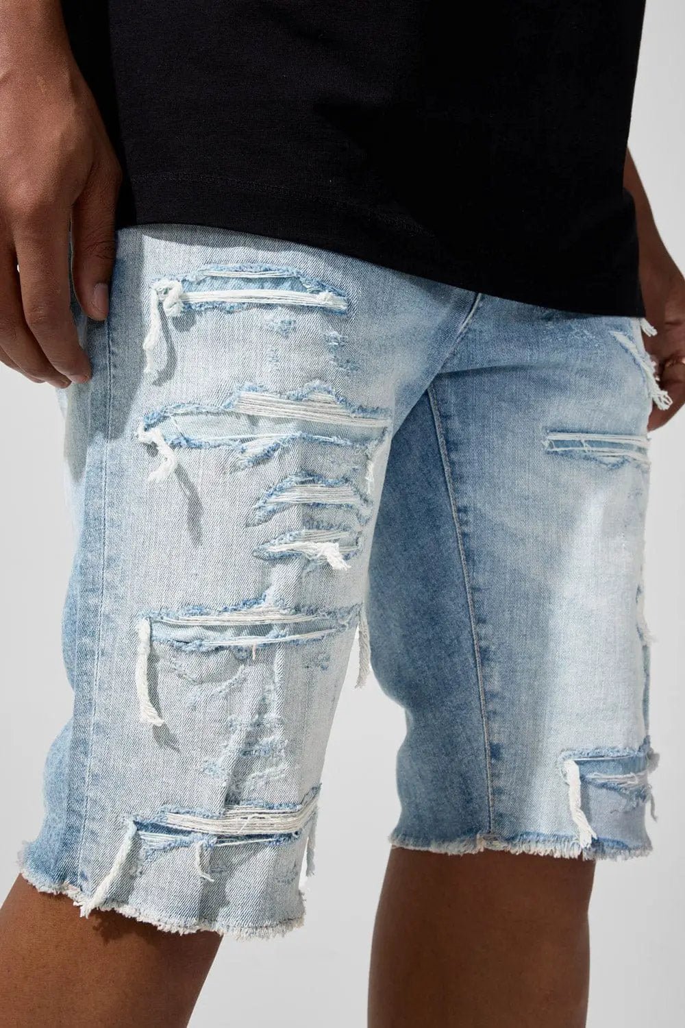 Jordan Craig Rip and Repair Denim Shorts