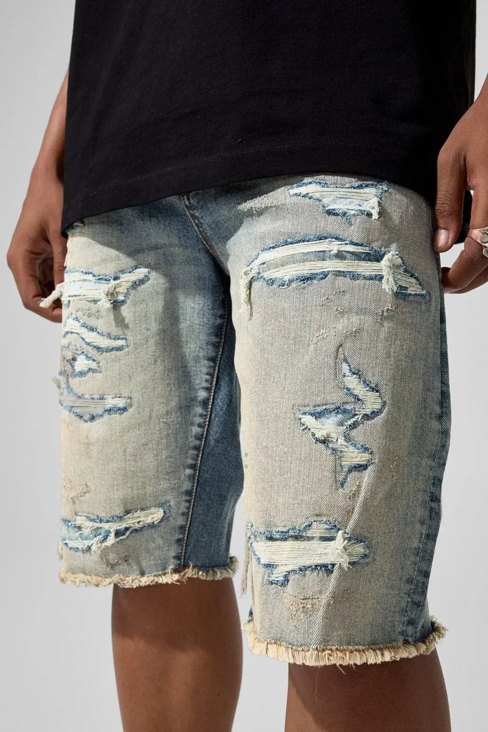 Jordan Craig Rip and Repair Denim Shorts