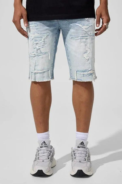 Jordan Craig Rip and Repair Denim Shorts by Jordan Craig