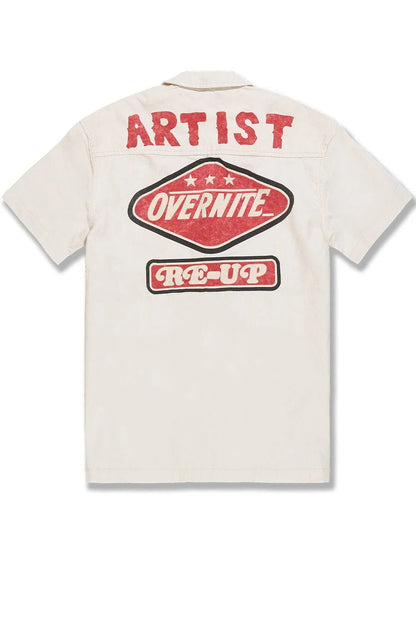 Jordan Craig The Re-Up Mechanic Shirt from On Time Fashions – Streetwear Shirt by Jordan Craig, Birmingham AL’s 1 fashion store and premier destination for streetwear, suits, kids fashion, and big & tall