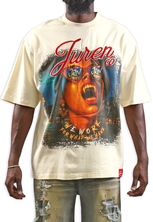 Juren Beware Of The Blood Suckers Cream Shirt from On Time Fashions – Graphic Tee by Juren, Birmingham AL’s 1 fashion store and premier destination for streetwear, suits, kids fashion, and big & tall