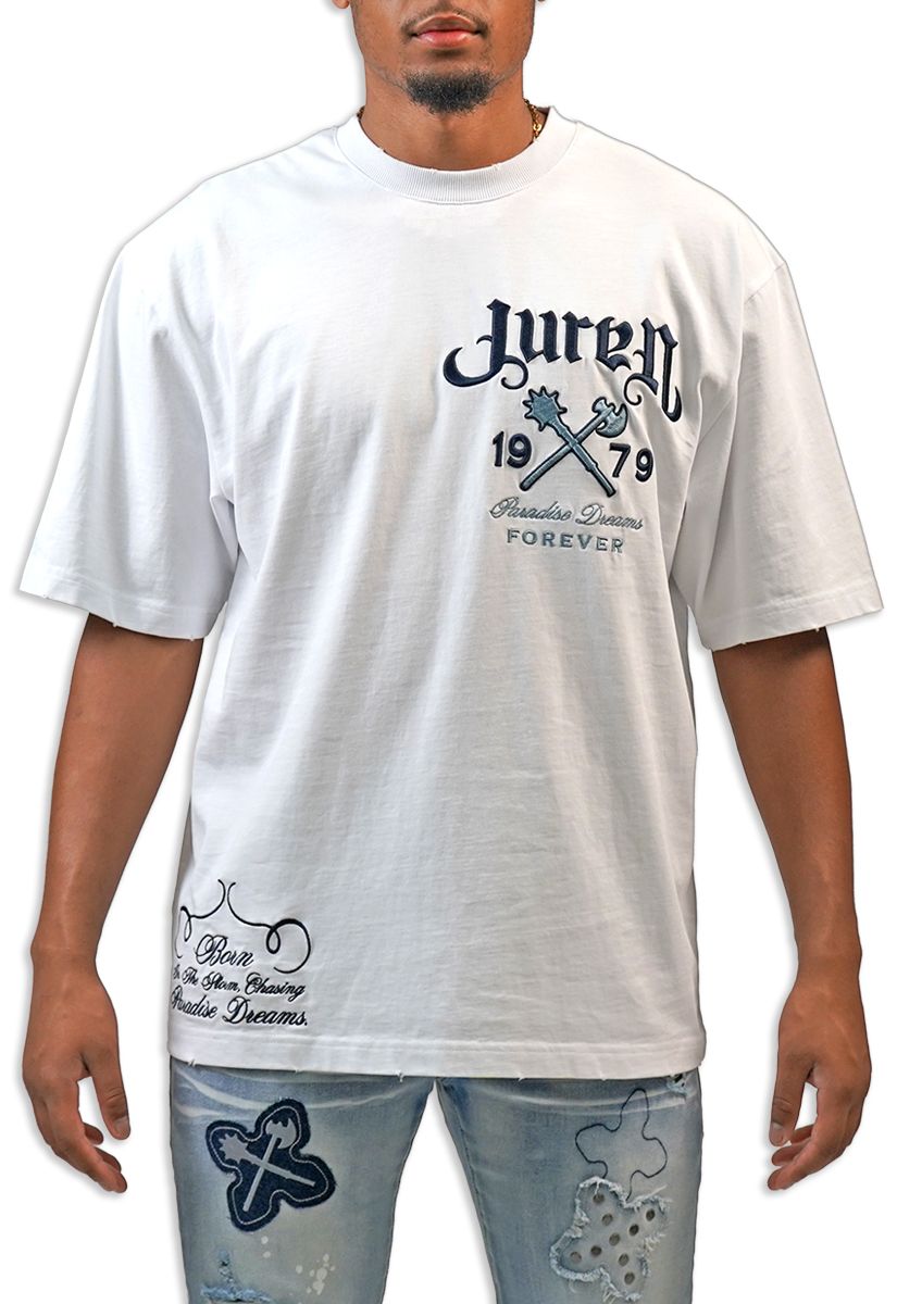 Juren Paradise Dreams Forever Tee from On Time Fashions – T-shirts by Blac Leaf, Birmingham AL’s 1 fashion store and premier destination for streetwear, suits, kids fashion, and big & tall