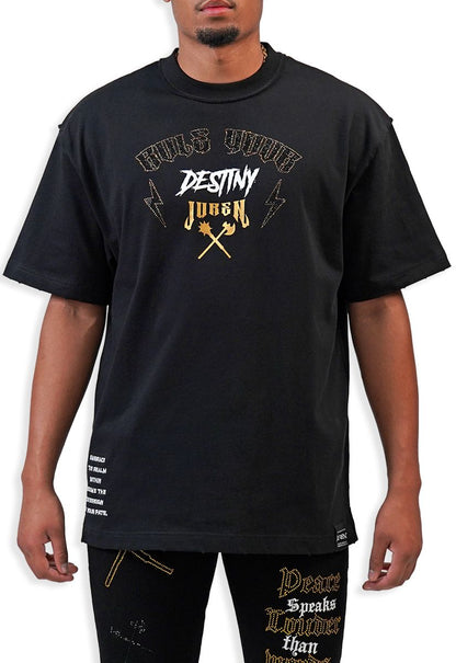 Juren Rule Your Destiny Tee from On Time Fashions – T-shirts by Blac Leaf, Birmingham AL’s 1 fashion store and premier destination for streetwear, suits, kids fashion, and big & tall