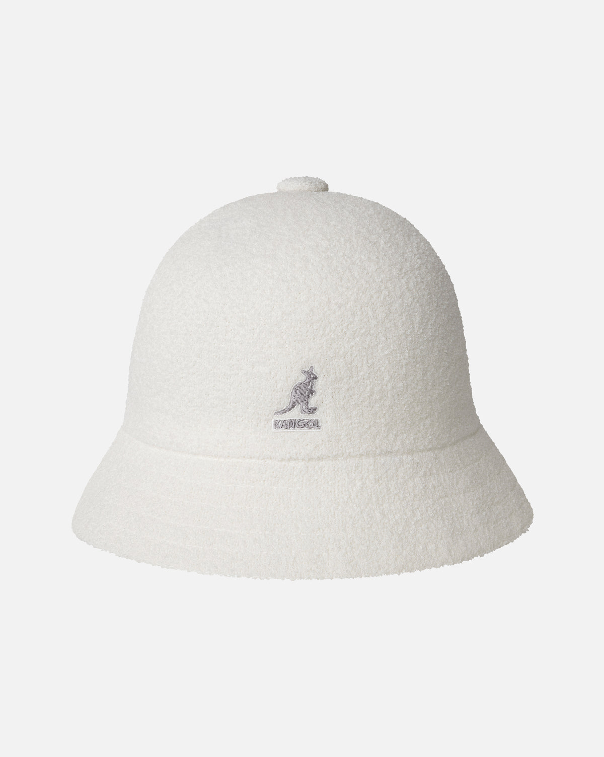 Kangol Bermuda Casual bucket hat in White with embroidered kangaroo logo