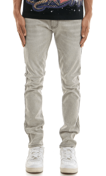 KDNK Rhinestone Skinny Jeans from On Time Fashions – Jeans by KDNK, Birmingham AL’s 1 fashion store and premier destination for streetwear, suits, kids fashion, and big & tall
