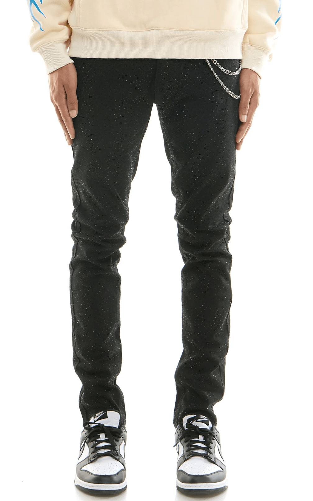 KDNK Rhinestone Skinny Jeans from On Time Fashions – Jeans by KDNK, Birmingham AL’s 1 fashion store and premier destination for streetwear, suits, kids fashion, and big & tall