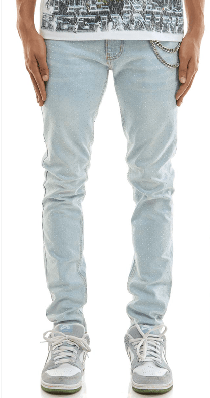 KDNK Rhinestone Skinny Jeans from On Time Fashions – Jeans by KDNK, Birmingham AL’s 1 fashion store and premier destination for streetwear, suits, kids fashion, and big & tall