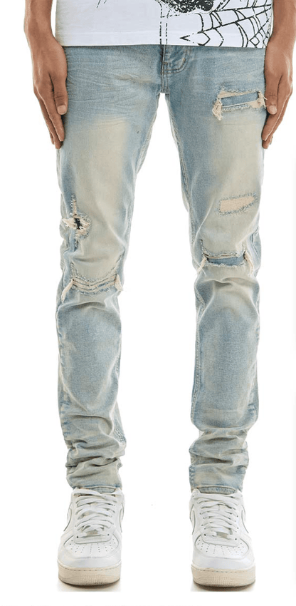 KDNK Rip and Repair Jeans from On Time Fashions – Jeans by KDNK, Birmingham AL’s 1 fashion store and premier destination for streetwear, suits, kids fashion, and big & tall