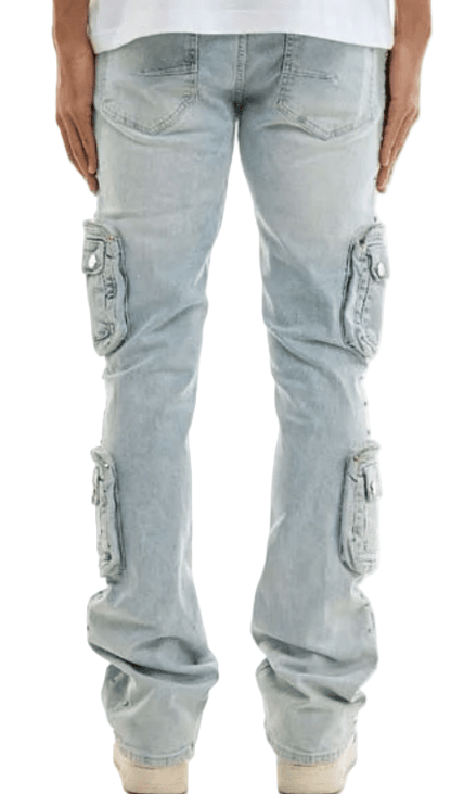 KDNK Stud Cargo Jeans from On Time Fashions – Jeans by KDNK, Birmingham AL’s 1 fashion store and premier destination for streetwear, suits, kids fashion, and big & tall