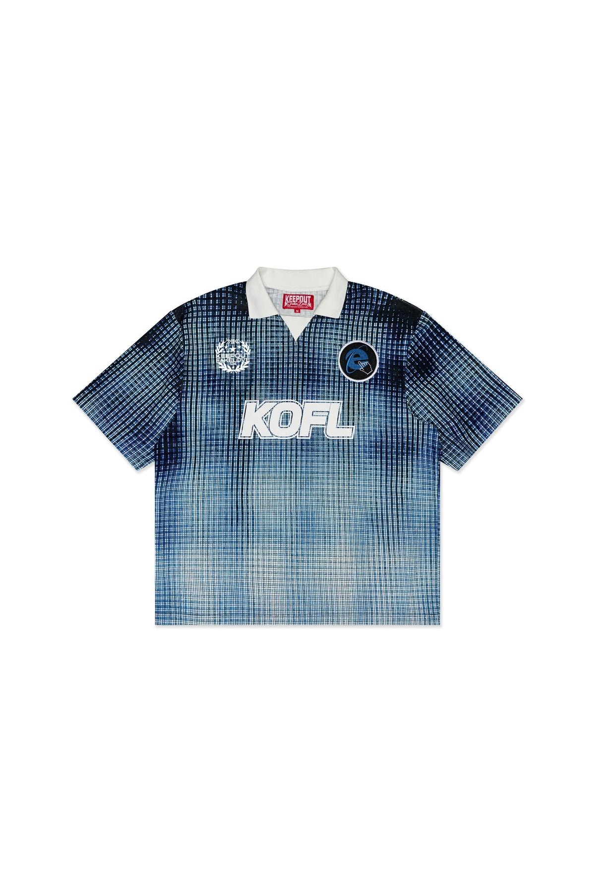 Keep Out Fake Love D10S KOFL06-10117 jersey in Royal Blue and Blanc, front view