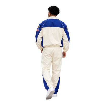Kindred Nylon Patches Jacket & Pants Set – Beige/Royal