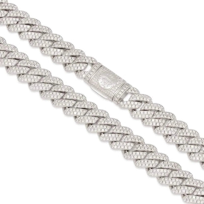 King Ice 12mm Iced Diamond Cut Miami Cuban Link Chain from On Time Fashions – Necklace by King Ice, Birmingham AL’s 1 fashion store and premier destination for streetwear, suits, kids fashion, and big & tall