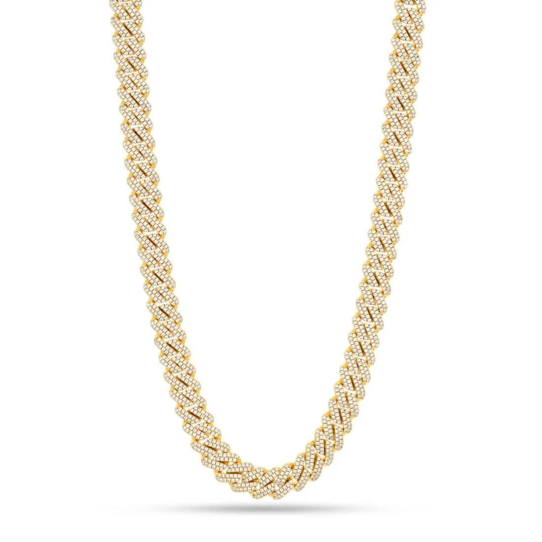 King Ice 12mm Iced Diamond Cut Miami Cuban Link Chain from On Time Fashions – Necklace by King Ice, Birmingham AL’s 1 fashion store and premier destination for streetwear, suits, kids fashion, and big & tall