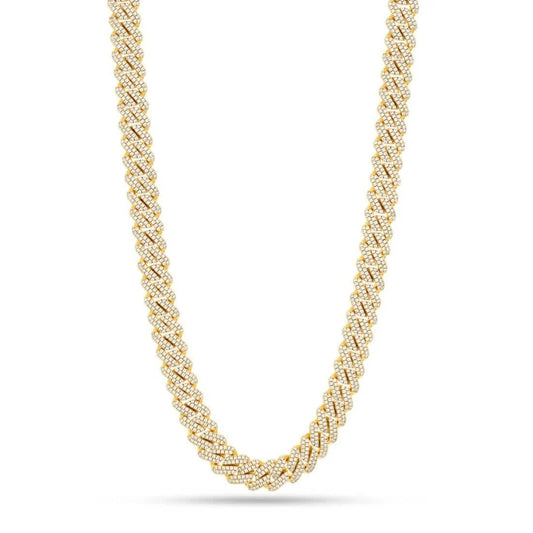 King Ice 12mm Iced Diamond Cut Miami Cuban Link Chain from On Time Fashions – Necklace by King Ice, Birmingham AL’s 1 fashion store and premier destination for streetwear, suits, kids fashion, and big & tall