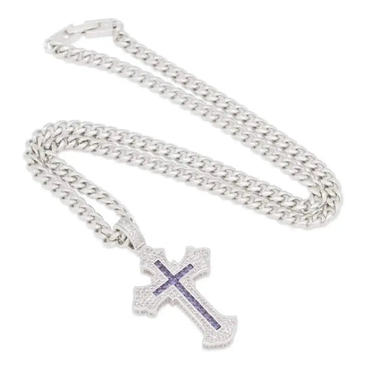King Ice Fleur de Lis Cross Necklace by King Ice