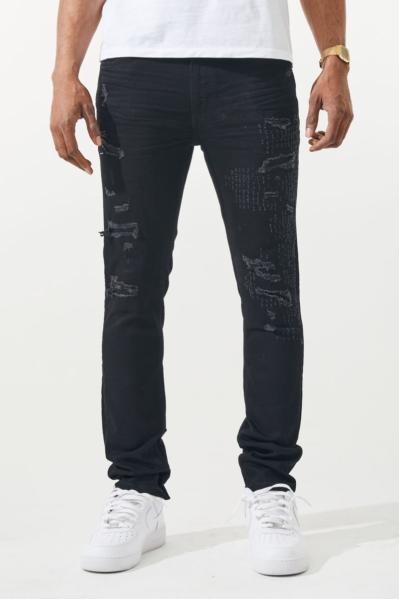 Krome Ripped Off Jean – 3019 from On Time Fashions – jeans by Krome, Birmingham AL’s 1 fashion store and premier destination for streetwear, suits, kids fashion, and big & tall