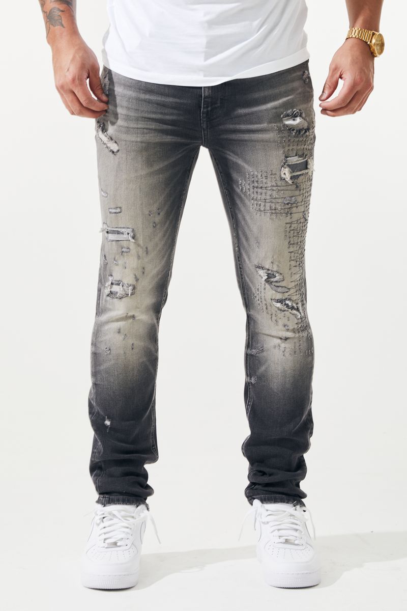 Krome Ripped Off Jean – 3019 from On Time Fashions – jeans by Krome, Birmingham AL’s 1 fashion store and premier destination for streetwear, suits, kids fashion, and big & tall