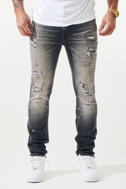 Krome Ripped Off Jean – 3019 from On Time Fashions – jeans by Krome, Birmingham AL’s 1 fashion store and premier destination for streetwear, suits, kids fashion, and big & tall