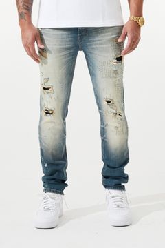 Krome Ripped Off Jean – 3019 from On Time Fashions – jeans by Krome, Birmingham AL’s 1 fashion store and premier destination for streetwear, suits, kids fashion, and big & tall