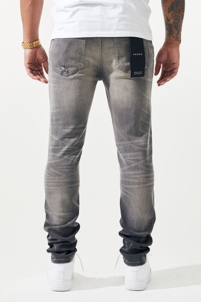 Krome Ripped Off Jean – 3019 from On Time Fashions – jeans by Krome, Birmingham AL’s 1 fashion store and premier destination for streetwear, suits, kids fashion, and big & tall