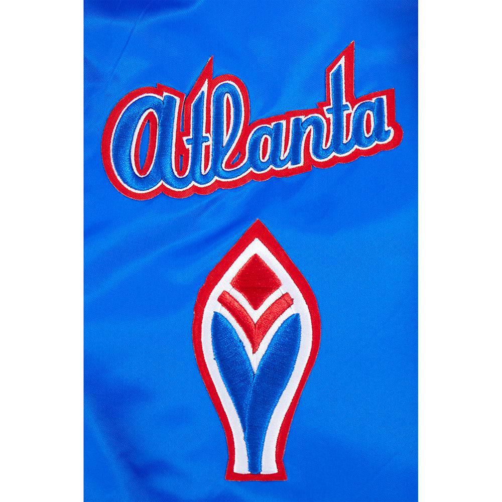 Pro Standard kids Atlanta Braves Retro Classic satin jacket in Royal Blue/Red, Atlanta lettering detail