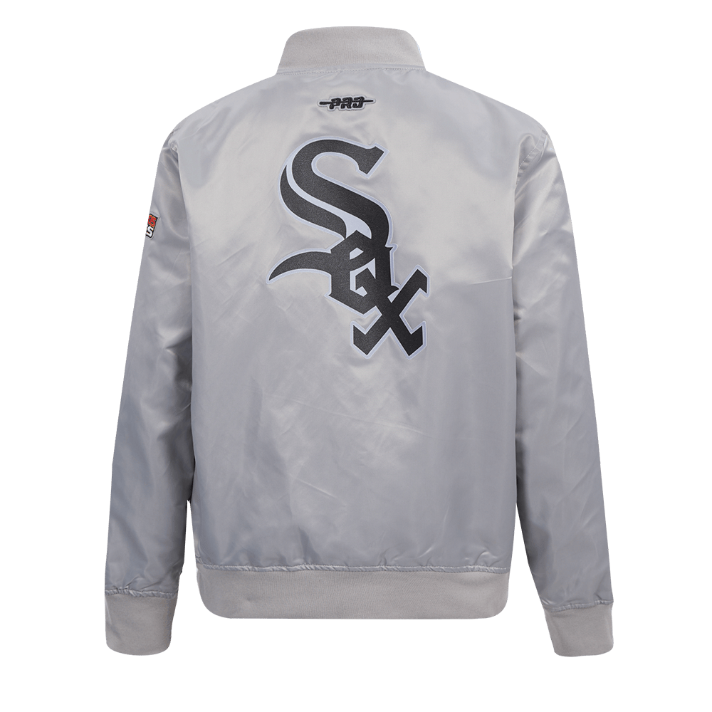 Pro Standard kids Chicago White Sox Classic Chenille satin jacket in Silver, back