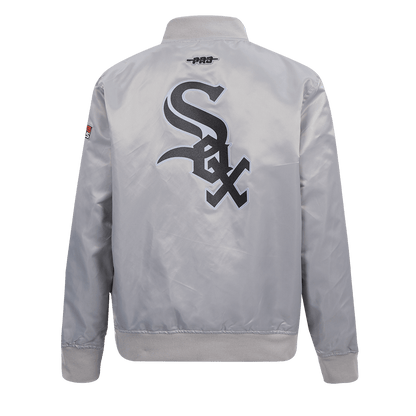 Pro Standard kids Chicago White Sox Classic Chenille satin jacket in Silver, back
