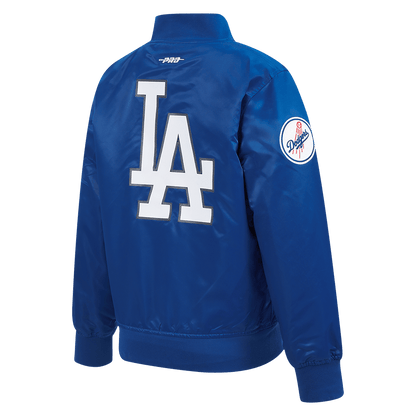 Pro Standard kids Los Angeles Dodgers Classic Chenille satin jacket in Dodger Blue, back