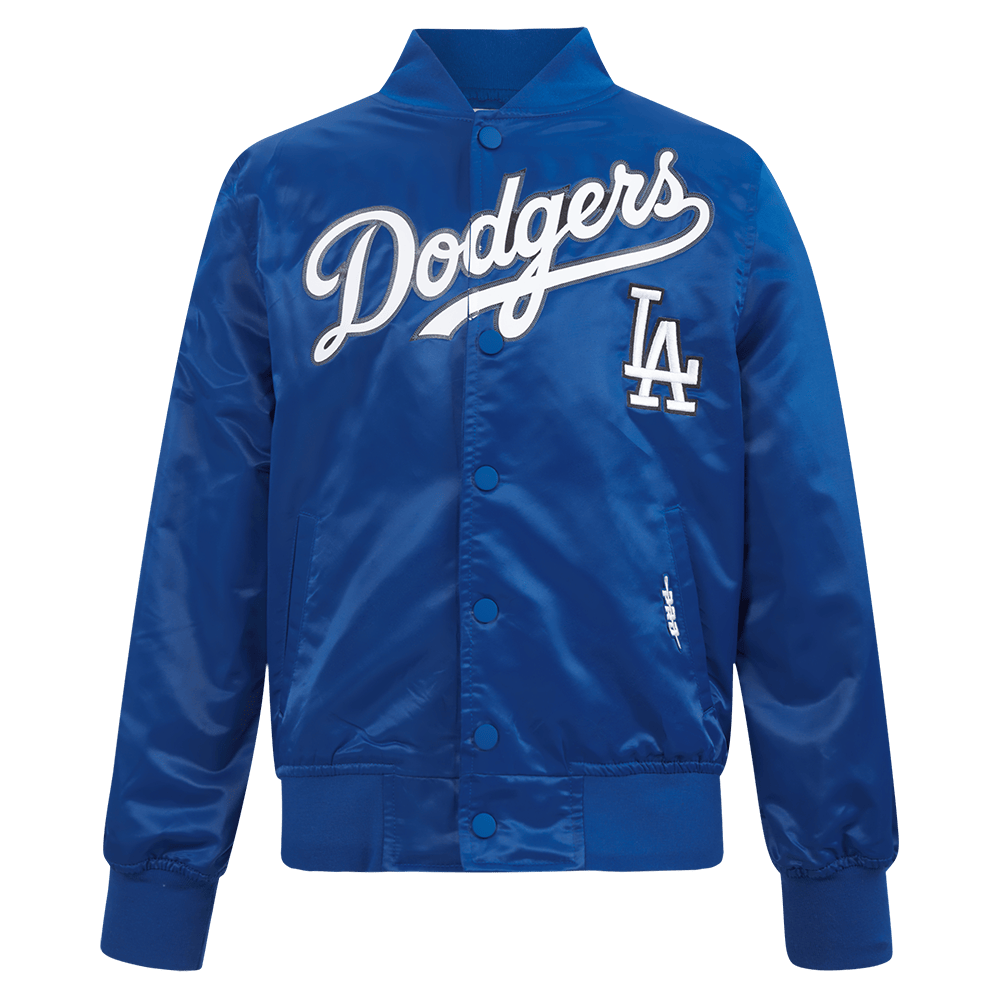 Pro Standard kids Los Angeles Dodgers Classic Chenille satin jacket in Dodger Blue, front