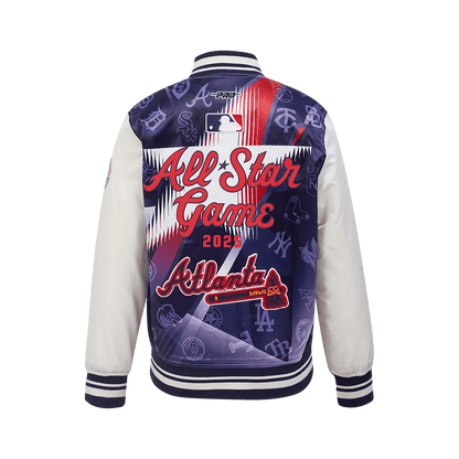 Pro Standard kids MLB All-Star 2025 satin jacket in Eggshell/Midnight Navy, back