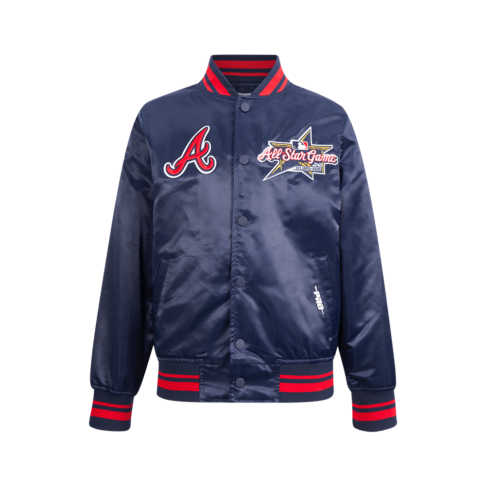 Pro Standard kids MLB All-Star 2025 satin jacket in Midnight Navy/Red/Midnight Navy, front